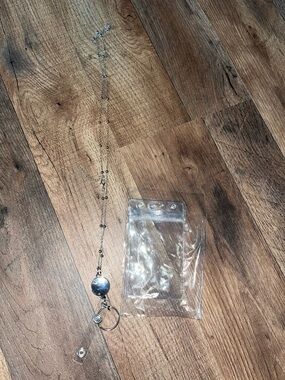 Silver Beaded Lanyard with Badge Reel